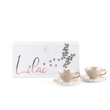 Lila elegante - Tazas de capuchino - Beige y dorado