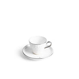 Crown - Tazas de café espresso/turco (12 piezas) - Blanco y plateado