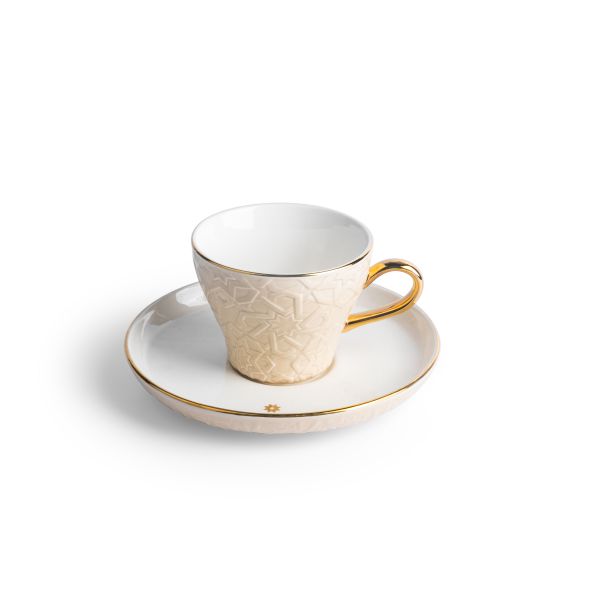 Crown - Cappuccino Cups (12-Pc)- Ivory & Gold – Otantik Home