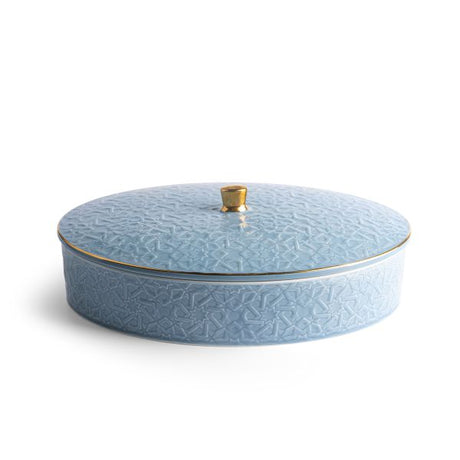 Crown - Large Date Bowl - Baby Blue & Gold