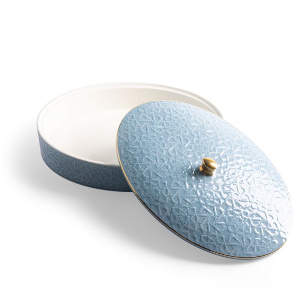 Crown - Large Date Bowl - Baby Blue & Gold