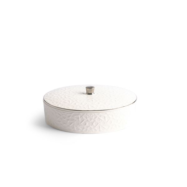 Crown - Medium Date Bowl - White & Silver