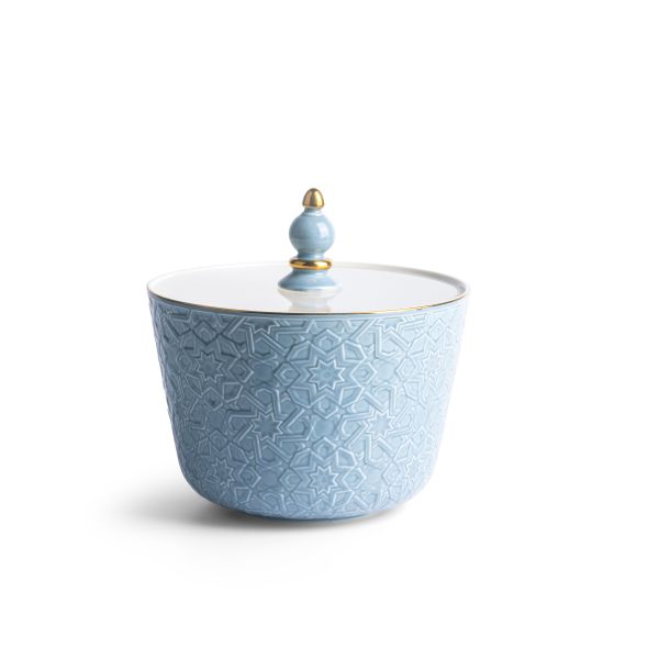 Crown - Large Date Bowl - Baby Blue & Gold