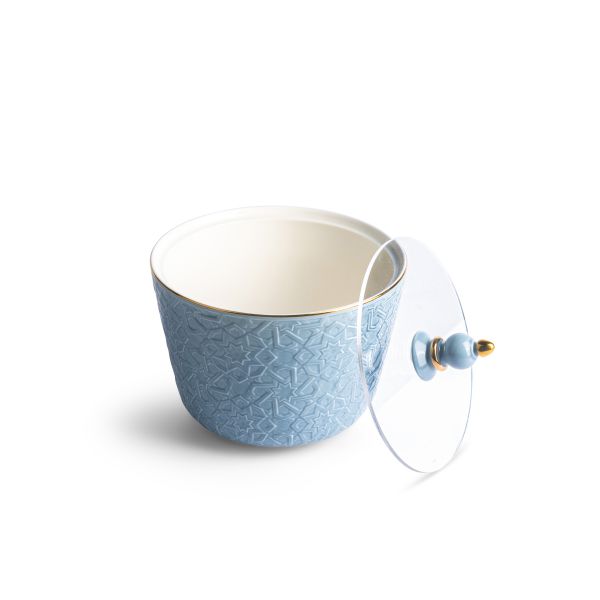 Crown - Medium Date Bowl - Baby Blue & Gold