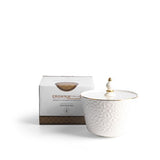 Crown - Small Date Bowl - White & Gold