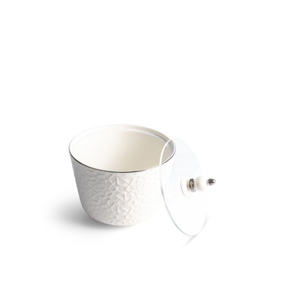 Crown - Small Date Bowl - White & Silver