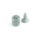 Luxury Noor  - Small Lantern Candle Holder - Blue & Silver