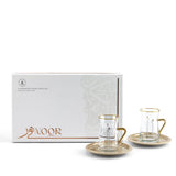 Luxury Noor - Juego de té (12 piezas) - Beige y dorado