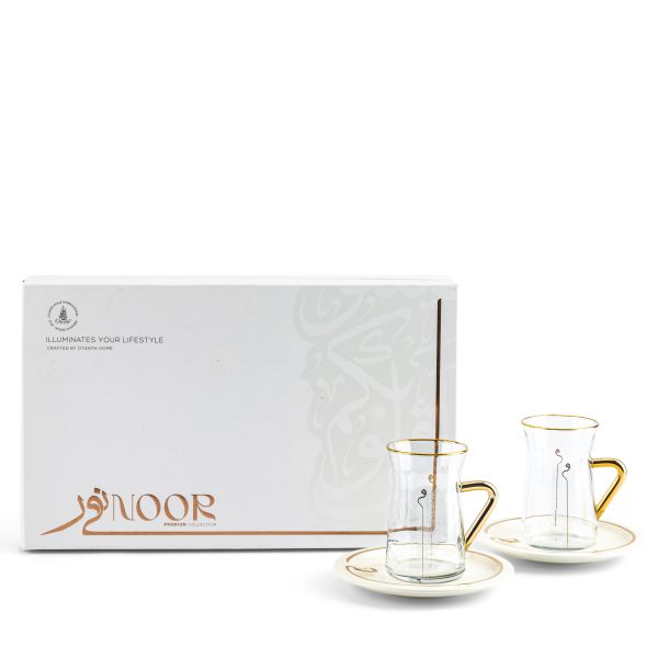 Luxury Noor - Tea Set (12-Pc) - White & Gold