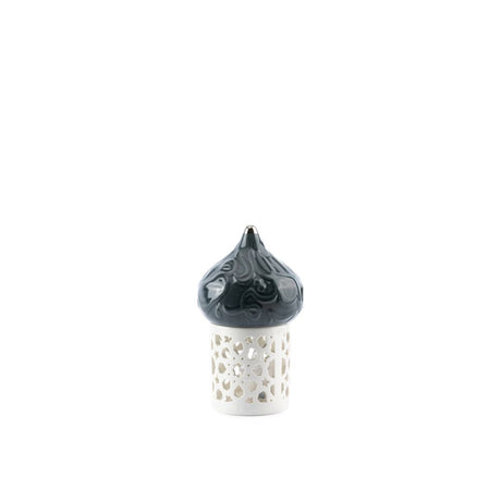 Diwan - Small Lantern Candle Holder - Dark Blue & Silver