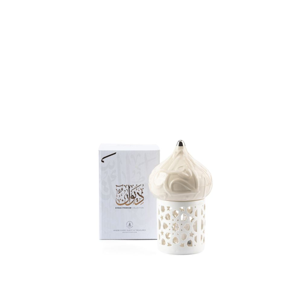 Diwan - Small Lantern Candle Holder  - Pearl & Silver