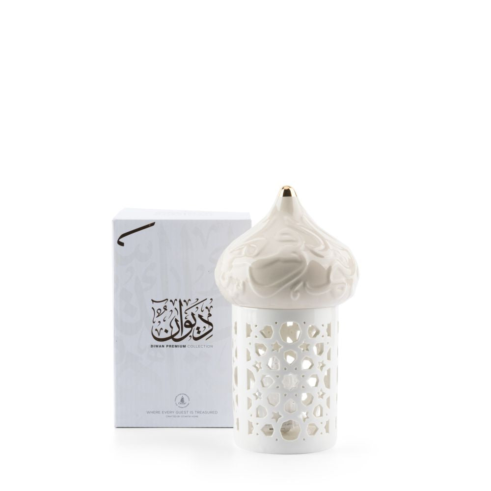 Diwan - Medium Lantern Candle Holder - Beige & Gold