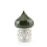 Diwan - Large Lantern Candle Holder - Olive Green & Gold