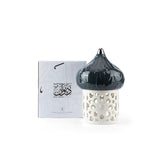 Diwan - Large Lantern Candle Holder - Dark Blue & Silver