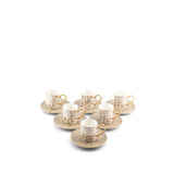 Diwan - Tazas de café Trukish (12 piezas) - Café y oro