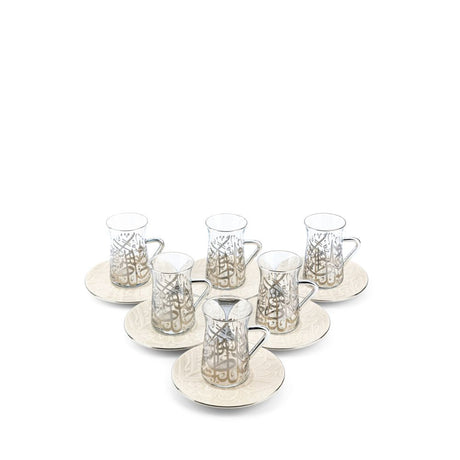 Diwan - Tea Set (12-Pc) - Pearl & Silver