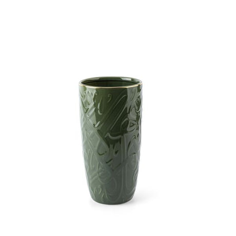 Luxury Diwan - Large Decorative Vase - Olive Green & Gold