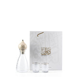 Diwan - Jarra con 6 tazas cortas - Beige y plateado