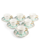 Classy Harir - Tazas de capuchino, (12 piezas) - Verde y dorado