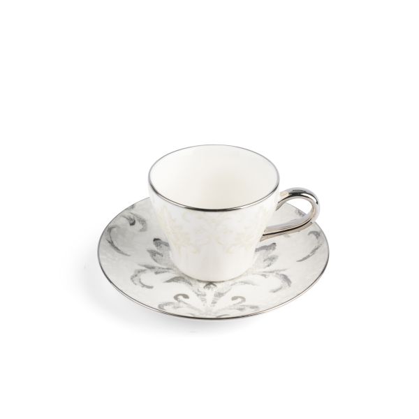 Classy Harir - Cappuccino Cups, (12-Pc)- Grey & Silver