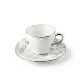 Amal - Cappuccino Cups, (12-Pc)- Grey & Silver