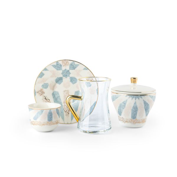 Amal - Tea Set (19-Pc) - Blue & Gold