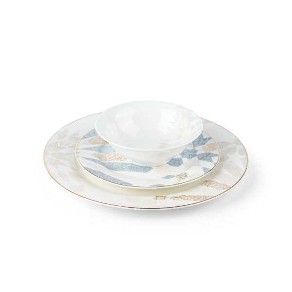 Amal - Dinner Set (18-Pc) - Blue & Gold