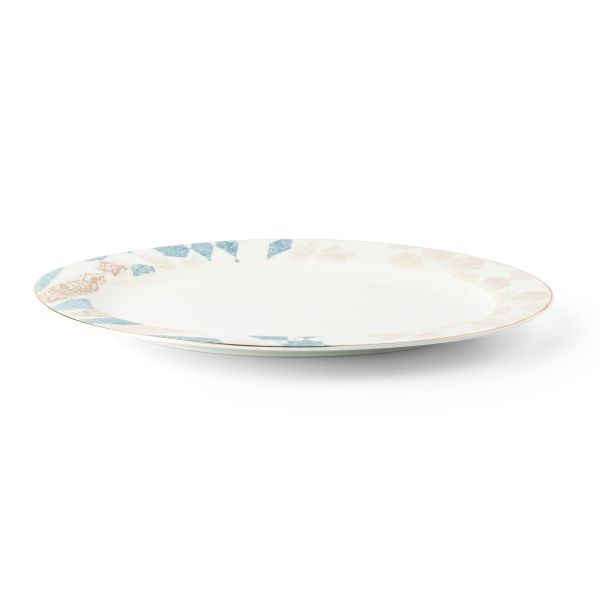 Amal - Single 14 Dinner Platter - Blue & Gold