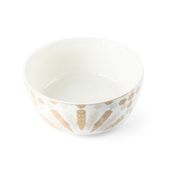 Amal - Ensaladera individual de 8" - Beige y dorado