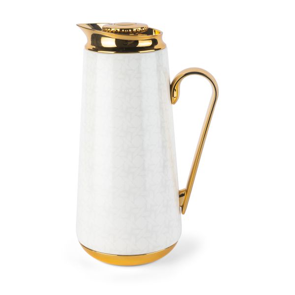 Rattan- Vacuum Flask- Beige & Gold