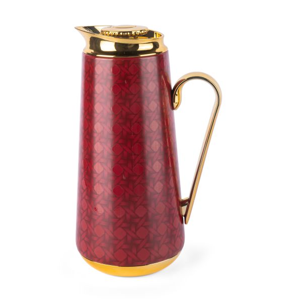 Rattan - Vacuum Flask - Red & Gold