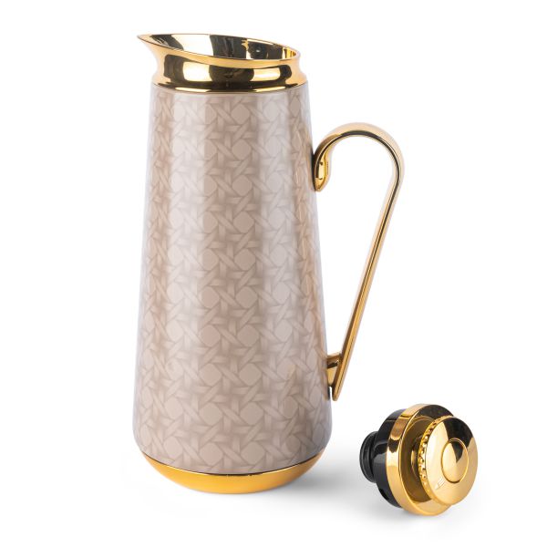 Rattan - Vacuum Flask - Brown & Gold