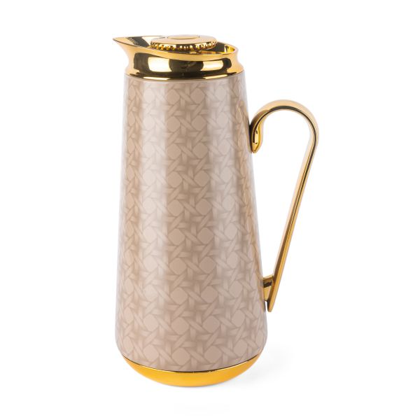 Rattan - Vacuum Flask - Brown & Gold