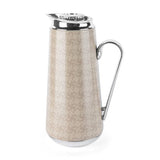 Rattan- Vacuum Flask- Pearl & Silver